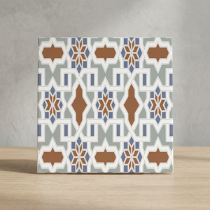 Carreaux de sol en céramique de porcelaine mate marocaine 40x40cm, design intérieur de salle de bain avec finition 3D - Product Image 4