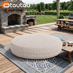 OTAUTAU Housse de <span class=keywords><strong>pouf</strong></span> géant rond moderne en tissu, inclinable, pour extérieur, flottant pour piscine, convertible en canapé-lit DD213, sans rembourrage - Product Image 6