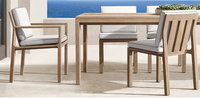 Chaise de salle à manger d'extérieur en teck moderne RHODES - Résistante aux intempéries pour les restaurants