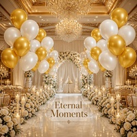 Ballons gonflables en latex ronds de 12 pouces, blancs nacrés métallisés, thème Joyeux Anniversaire, pour décorations de fête