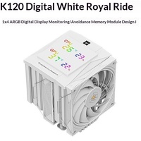 Pour boîtier d'ordinateur Royal Knight 120 Digital Black, radiateur refroidi par air, ventilateurs à roulement S-FDB, haute performance de refroidissement en cuivre et aluminium