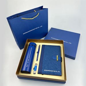 Luxury A5 Business Pu <b>Leather</b> <b>Diary</b> Journal Notebook Pen Flash Drive and Vacuum Bottle Gift Set With Corporate Packaging Box - Product Image 3