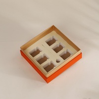 Boîte Cadeau Écologique Recyclable Orange Transparente pour Huile d'Olive et Nid d'Oiseau, avec Plateau Intérieur pour 6/8 Bouteilles en Verre