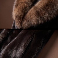Veste courte d'hiver pour femme JMT en fausse fourrure de vison avec col en fourrure superposée, teinte unie, tissée, coupe-vent et tendance