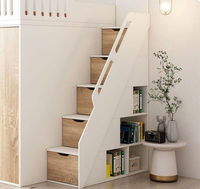 Combinaison lit et armoire pour enfants, lit supérieur et armoire inférieure, dressing pour appartements, garde-corps surélevé avec miroir