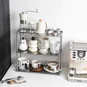 Stainless Steel Multi Tiered Cup Storage Rack Countertop 3 Layers Waterproof Coffee <b>Tea</b> Organizer - Product Image 4