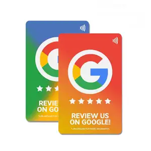 Google Review NFC Tarjeta de código QR RFID NFC tarjeta inteligente personalizada Ntag213/215/216 tarjetas de visita