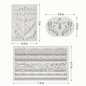 3 قطع قوالب سيليكون باروكية لتشكيل الحواف، قوالب سيليكون باروكية لتزيين كعك الزفاف وأعياد الميلاد - Product Image 2