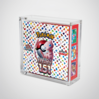 Boîte de collection d'affichage de cartes Pokémon en acrylique cristal avec aimant puissant résistant aux UV, épaisseur 5 mm, avec couvercle magnétique