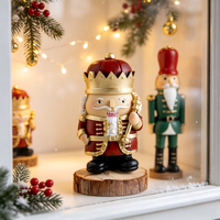 Figurine de soldat casse-noisette de Noël nordique en résine, poupée casse-noisette peinte à la main, décoration de table pour la maison