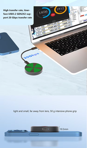 Venta caliente RGB Light Cooling Disipation M.2 USB 3.1 a caja de disco duro móvil NVME/NGFF 2 en 1 Protocolo dual Estado sólido - Product Image 6