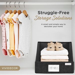 Vividcor Clothing Organizer Rectangle Foldable Stackable <b>Storage</b> Box For Baby <b>Clothes</b> And Sundries - Product Image 1