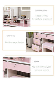 تسريحة لغرفة النوم خزانة تخزين صغيرة متكاملة طاولة مكياج عصرية بسيطة رائجة أصلية - Product Image 6