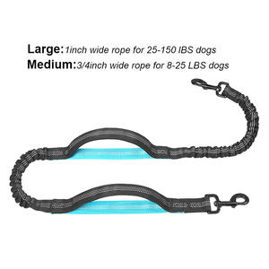 Tali anjing bebas genggam dengan kantong ritsleting empuk ganda untuk berjalan Jogging berlari anjing peliharaan - Product Image 2