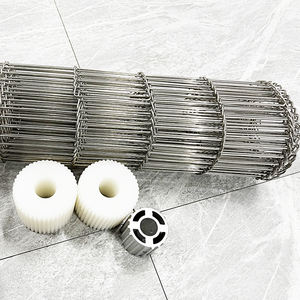 Sabuk konveyor jaring logam baja tahan karat warna perak untuk dikirimkan telur, sabuk konveyor pengolahan makanan - Product Image 4