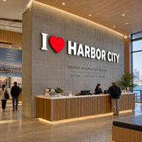 Enseignes publicitaires 3D autoportantes grand format pour extérieur, lettres lumineuses haute luminosité, étanches IP65, en acrylique, pour hôtels et centres commerciaux
