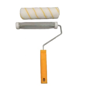 Rouleau à peinture en microfibre de qualité industrielle 12mm en polyester spiralé à rayures jaunes Brosse à 9 longueurs pour plafond et mur en béton 3 ans - Product Image 2