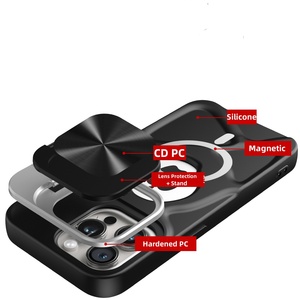 Nuova Cover Magnetica in TPU per <span class=keywords><strong>iPhone</strong></span> 17 Air 16 15 14 <span class=keywords><strong>13</strong></span> <span class=keywords><strong>Pro</strong></span> Max con <span class=keywords><strong>Protezione</strong></span> Lente e Supporto, Morbida Antiurto - Product Image 3