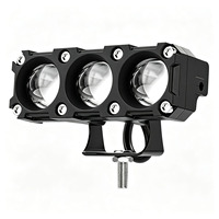 Phare LED à double couleur, 3 faisceaux, faisceau haut et bas, étanche, pour voiture et moto