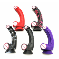 Godemiché en Silicone multicolore pour hommes et femmes, succion en tête de champignon, grand pénis, jouet réaliste, plusieurs couleurs, noir