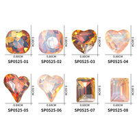 Nouvelles tendances automne-hiver : Strass Maillard Caramel pour nail art, motifs pointus, cœurs, carrés et irréguliers