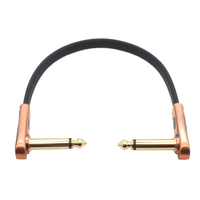 Pasokan Langsung Pabrik Kabel Patch Gitar Elektrik Model Double Elbow Logam Perunggu Antik 6.35 mm Berkualitas Tinggi 20cm