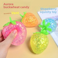 Aurora Iridescent Rubber Malt Syrup Aardbei Langzaam Stijgend Squishy Fruit Stressverlichting Decompressie Nieuwigheid Speelgoed Cadeau Meisjes Jongens