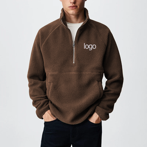 Felpa con Zip a un Quarto Personalizzata per Uomo, Pullover in Pile Polare con Logo Ricamato, Top con Mezza Cerniera per Uomo - Product Image 2