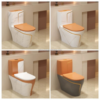 Toilette orange articles sanitaires en céramique siphonique une pièce placard à eau nouveaux produits salle de bain toilettes une pièce Wc toilette