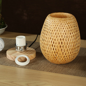 Handmade Bamboo Woven Table Lamp E27 Led Desk Light Chinese Style Zen Inspired Retro Craft Decor - Product Image 4
