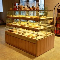 Étagère de présentation de meubles de boulangerie multi-usages démontable sur mesure pour buffet de desserts, construction en verre/métal/bois, vente au détail