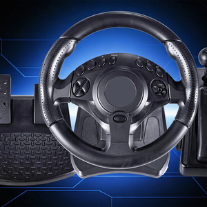 Volante da Corsa Ergonomico C-STAR Plug & Play con Sensibilità Regolabile, Motore a Vibrazione e Pulsanti Programmabili, Cablato per PC - Product Image 1