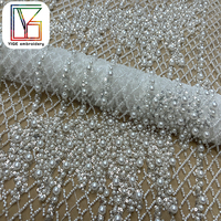 Tissu en dentelle à sequins et perles français, broderie africaine, tissu en dentelle de mariage avec perles pour robe de mariée