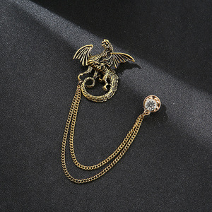 Moda Broche dos homens agressivos Full Diamond <span class=keywords><strong>Eagle</strong></span> Deer Head Terno Laço Cadeia Tassel Acessórios Principalmente Liga Jóias - Product Image 6