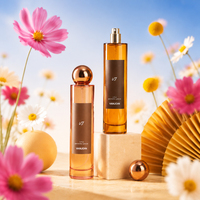 Flacon de parfum de luxe mince de 100 ml en verre avec bouchon sphérique pour huile parfumée, parfum personnel, vaporisateur à sertir pour le corps