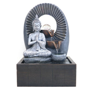 Venta al por mayor Zen meditación interior Feng Shui cascada resina estatua <span class=keywords><strong>de</strong></span> Buda Mesa fuente <span class=keywords><strong>de</strong></span> <span class=keywords><strong>agua</strong></span> con bola <span class=keywords><strong>de</strong></span> cristal - Product Image 1