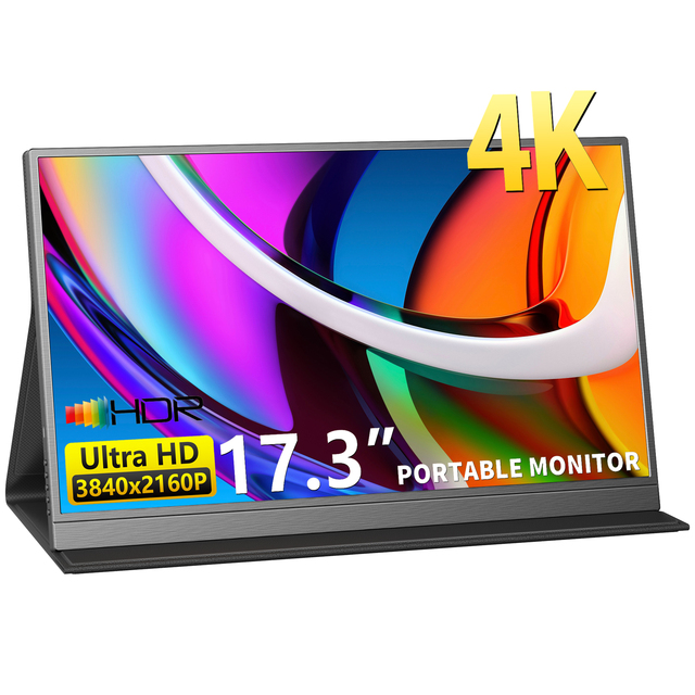 17.3" Inch Slim 4k UHD Portable HD-MI Monitor With Type-c for Laptop External Gaming Screen Monitors