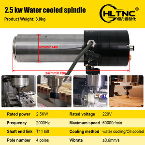 2.5kW Hltnc 220V 2000Hz 60000RPM T11 hilt น้ำระบายความร้อนด้วยแกนเปลี่ยนเครื่องมืออัตโนมัติพร้อมมอเตอร์และเครื่องยนต์สำหรับ CNC - Product Image 3
