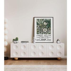 Mueble de TV Estilo Francés Color Crema, Diseño Retro Minimalista para Sala de Estar con Almacenamiento - Product Image 2