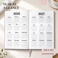 Selbstpflege-Tagebuch Maßgefertigter Hardcover-Zielplaner Täglicher Organizer Notizbuch A5 2026 2027 Kalender Recyceltes Papier Fadenheftung