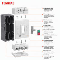 Disjoncteur à boîtier moulé 630A 3P MCCB 400V avec unité de déclenchement thermique-magnétique blanc DMC 35kA pour distribution électrique