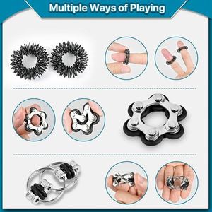 Adult Unisex Educational Plastic <b>Fidget</b> Toys Set <b>Ring</b> Spinner Desk Gadget Stress Relief Anti-Anxiety Sensory Play Hand - Product Image 5