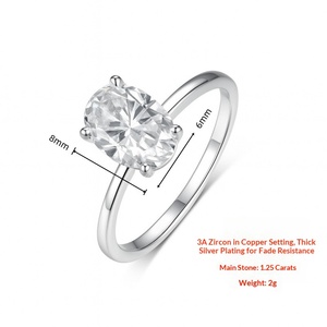 แหวนทองชุบ<span class=keywords><strong>แท้</strong></span>ประดับเพชรซิคอนรูปไข่สุดหรูหราจากโรงงาน YWJW ขายส่งข้ามพรมแดน รุ่นใหม่ล่าสุด - Product Image 6