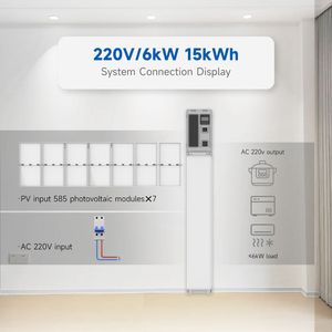 Système solaire intégré avec batterie au lithium et onduleur intégré, système d'énergie domestique 6 kW 15 kWh, <span class=keywords><strong>panneau</strong></span> solaire monocristallin, système tout-en-un - Product Image 1