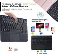 Clavier de tablette en cuir ultra-fin avec pavé tactile USB-C sans fil et rétroéclairage RGB pour tous les iPad, nouvelle sortie