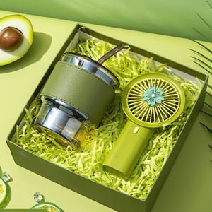 Set de Regalo 2 en 1 para Invitados de Boda de Verano: Mini Ventilador, Sombrilla, Taza y Cuaderno, Ideal para Cumpleaños de Novias y Novios - Product Image 2