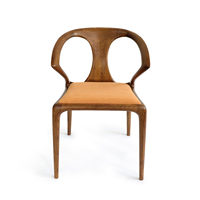 Nouvelle chaise de salle à manger en bois massif de style chinois, design bec de canard, fauteuil rembourré en tissu pour la maison, la salle de thé, l'hôtel