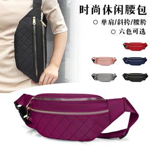 Bolso de Pecho con Patrón de Diamantes Rosados, Cierre de Cremallera, Resistente al Agua, Bolso Cruzado Informal para Atuendos Diarios, Verano 2025 - Product Image 3