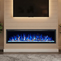 Cheminée électrique LED décorative personnalisée CE, température réglable, effet de flamme, pour salon
