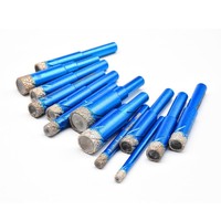 Foret diamanté bleu à tige hexagonale pour le perçage à sec du granit, du marbre, des carreaux et du verre